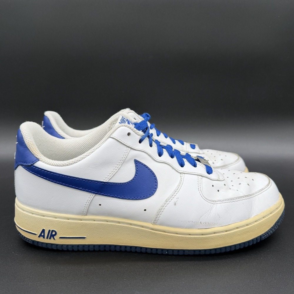 Nike Air Force 1 Low Shoes Old Royal & White Mens size 9.5 488298-114